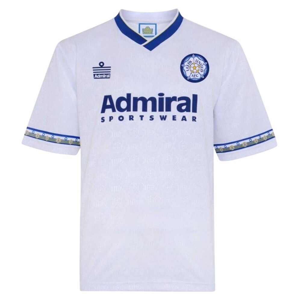Score Draw Mens 1993 Leeds United FC Home Shirt / White/Blue